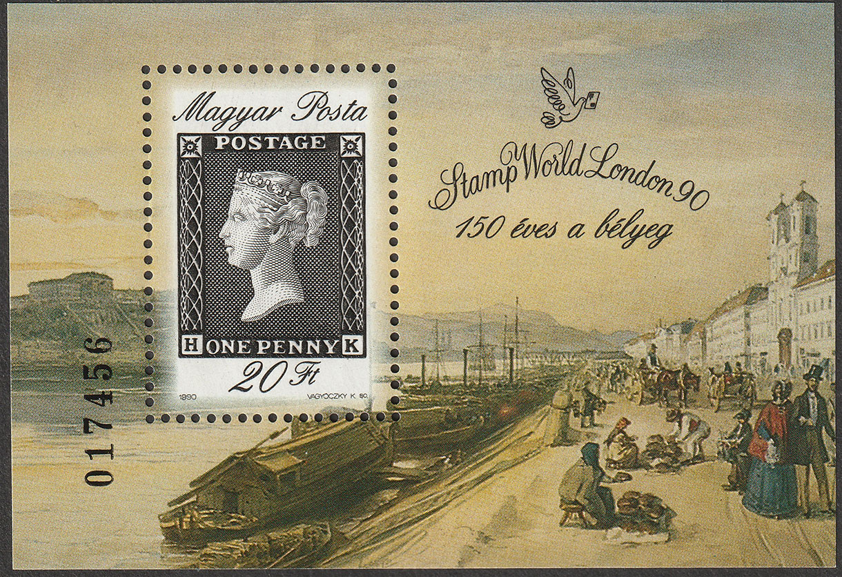 1990. 150 éves a bélyeg blokk (Magyarország)