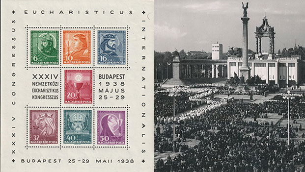 1938. Eucharisztikus blokk és bélyegpár 