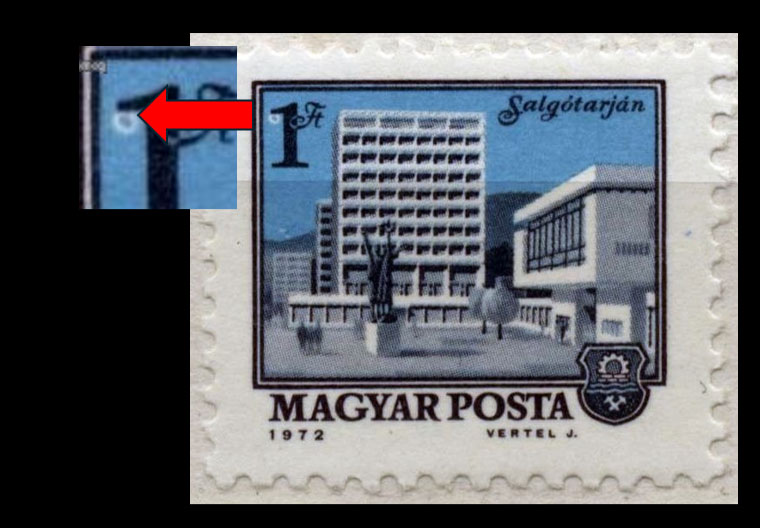 1972 Tájak városok 1 Ft, poloska az 1-es mellett