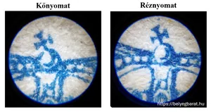Kőnyomat és réznyomat nagyított részletei