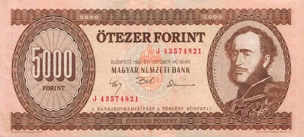Hungarian 5,000-forint banknote